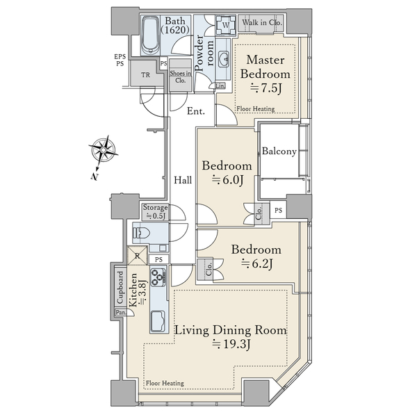ブリリア一番町（Ｂｒｉｌｌｉａ一番町）の間取図