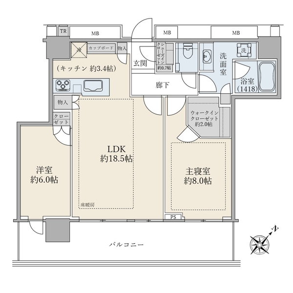ＭＩＤ　ＴＯＷＥＲ　ＧＲＡＮＤの間取図