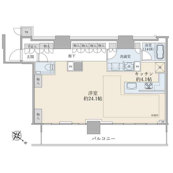 ブリリアタワー有明ミッドクロスの間取図