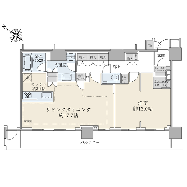 ブリリアタワー有明ミッドクロスの間取図