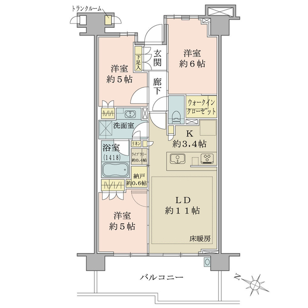 ブリリア大山パークフロントの間取図