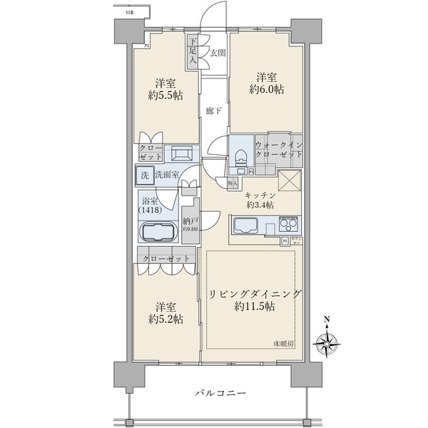 ブリリアシティ石神井公園アトラス４号棟の間取図