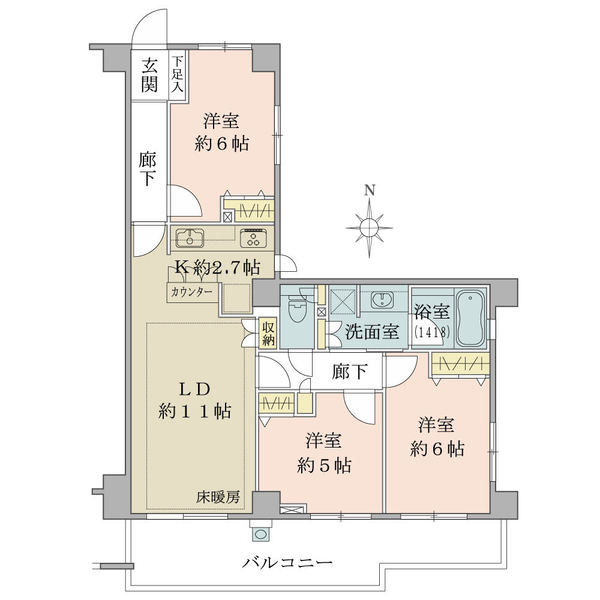 リリーベル王子神谷サーモスの間取図
