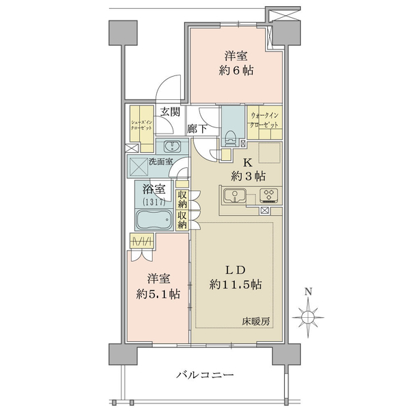 ブリリアシティ石神井公園アトラス４号棟の間取図