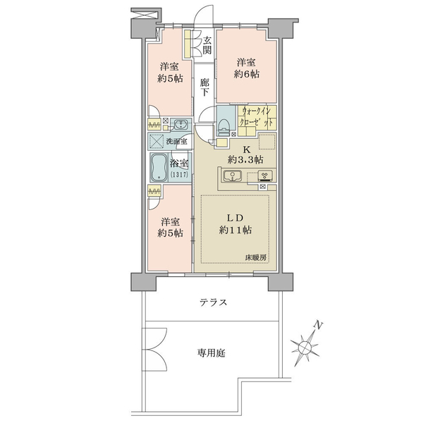 ブリリアシティ石神井公園アトラス３号棟の間取図