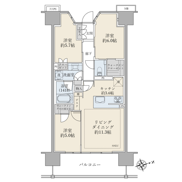 ブリリアシティ西早稲田の間取図