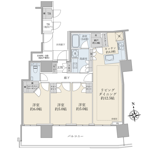 ブリリアタワー池袋の間取図