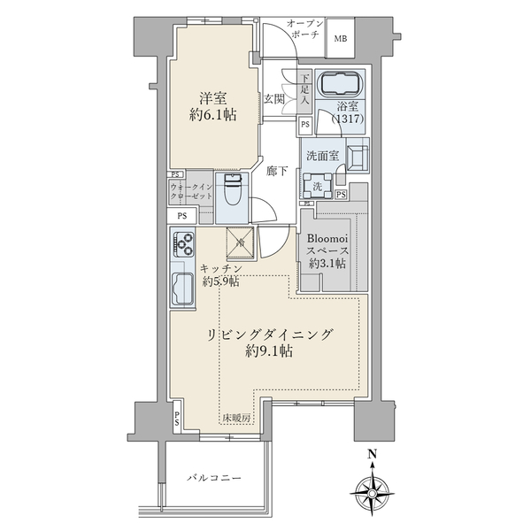 ブリリア大山ザレジデンスの間取図