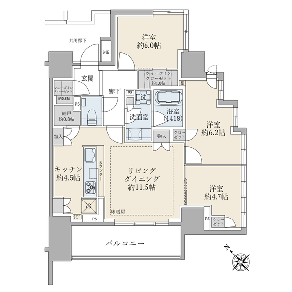 ザ・パークハウス板橋大山大楠ノ杜の間取図