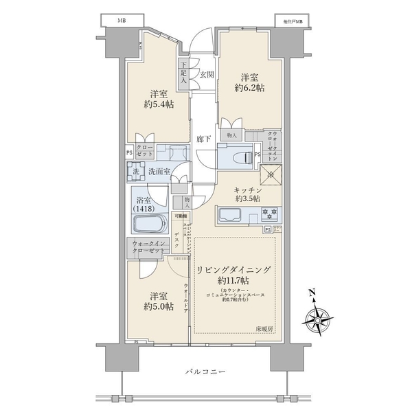 ブリリアシティ西早稲田の間取図