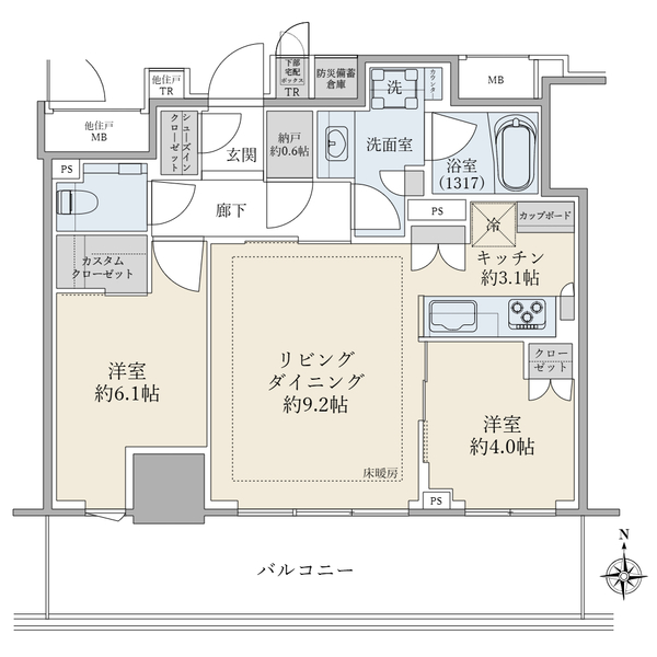 ブリリアタワー池袋ウエストの間取図