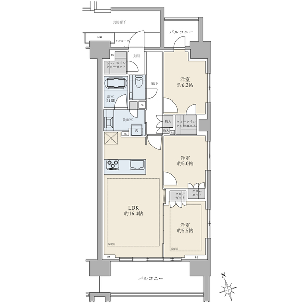 プラウド二子玉川の間取図