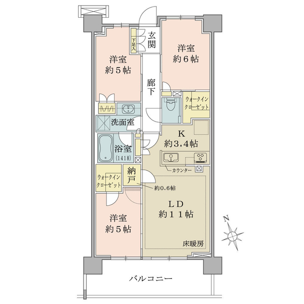 ブリリアシティ三鷹の間取図