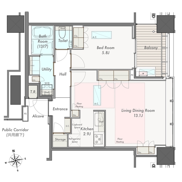 白金ザ・スカイ　東棟の間取図