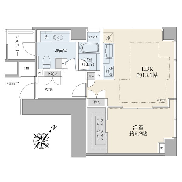 マジェスタワー六本木の間取図