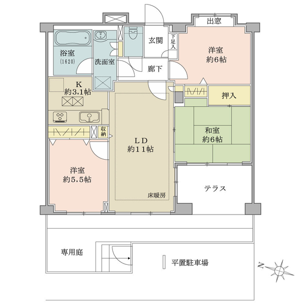 コスモ与野ガーデンシティ参番館の間取図