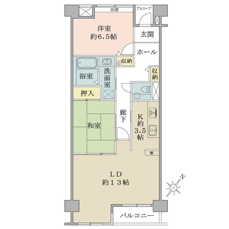 新山下ベイシティ第六号棟の間取図