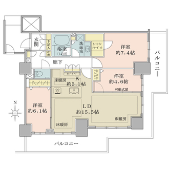 ブリリアタワー川崎の間取図