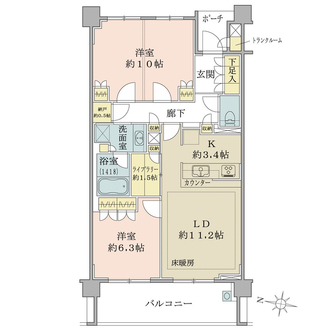 ブリリア稲毛の間取図