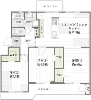 東建北習志野マンションＡ棟の間取図
