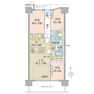 リビオシティ三国ヶ丘の間取図