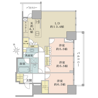 ブランズタワー芝浦の間取図
