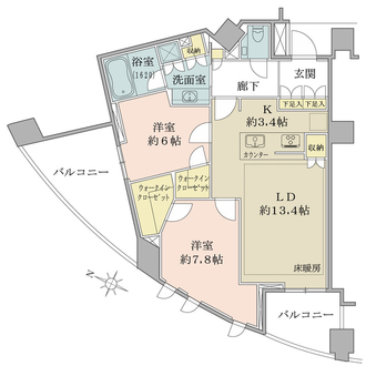 プラウド南麻布の間取図