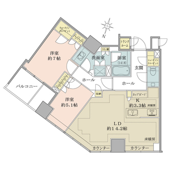 ブリリア一番町（Ｂｒｉｌｌｉａ一番町）の間取図