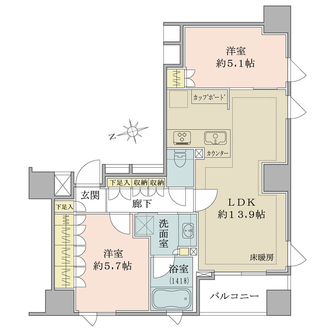 グリーンパーク新富町の間取図