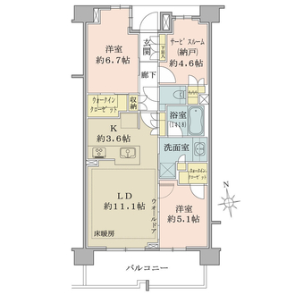 ブリリア大島グリーンアベニューの間取図