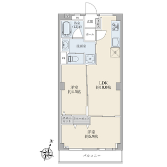 金町コーポＢの間取図