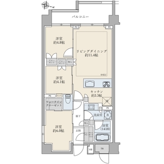 ブリリア大島パークサイドの間取図