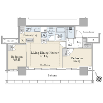 ブリリアタワー浜離宮の間取図