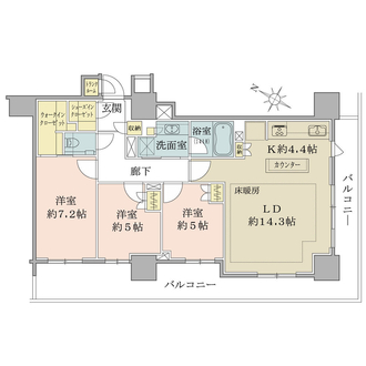 ブリリアタワー有明ミッドクロスの間取図