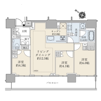 ブリリアタワー有明ミッドクロスの間取図