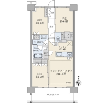 ブリリアシティ石神井公園アトラス４号棟の間取図