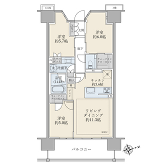 ブリリアシティ西早稲田の間取図