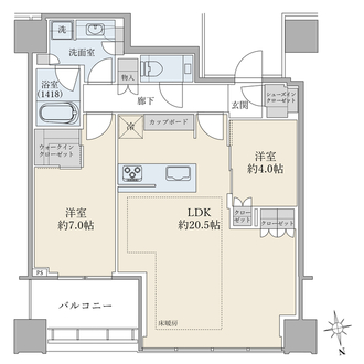 白金ザ・スカイ　東棟の間取図