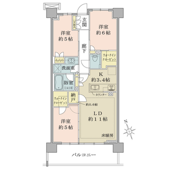ブリリアシティ三鷹の間取図