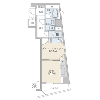 デュオ・スカーラ市ヶ谷の間取図