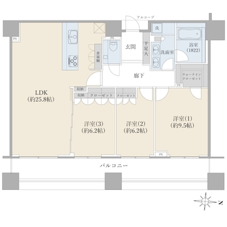 コンシェリア西新宿ＴＯＷＥＲ’ＳＷＥＳＴの間取図