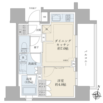 Ｂｒｉｌｌｉａ東中野ステーションフロントの間取図