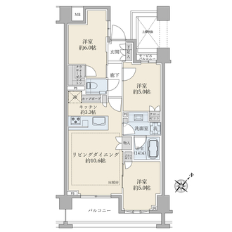 ブリリア東中野パークサイドヒルズの間取図