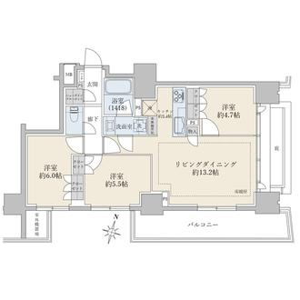 オープンレジデンシア大宮フロントの間取図