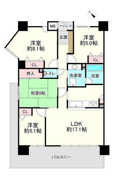 西宮マリナパークシティ・海のまち参番館の間取図