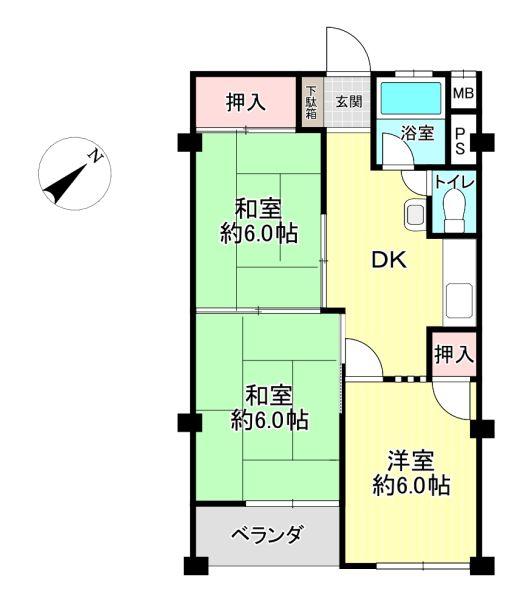 甲子園第６コーポラスの間取図