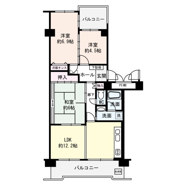 サン伊丹駅前ハイツB棟の間取図