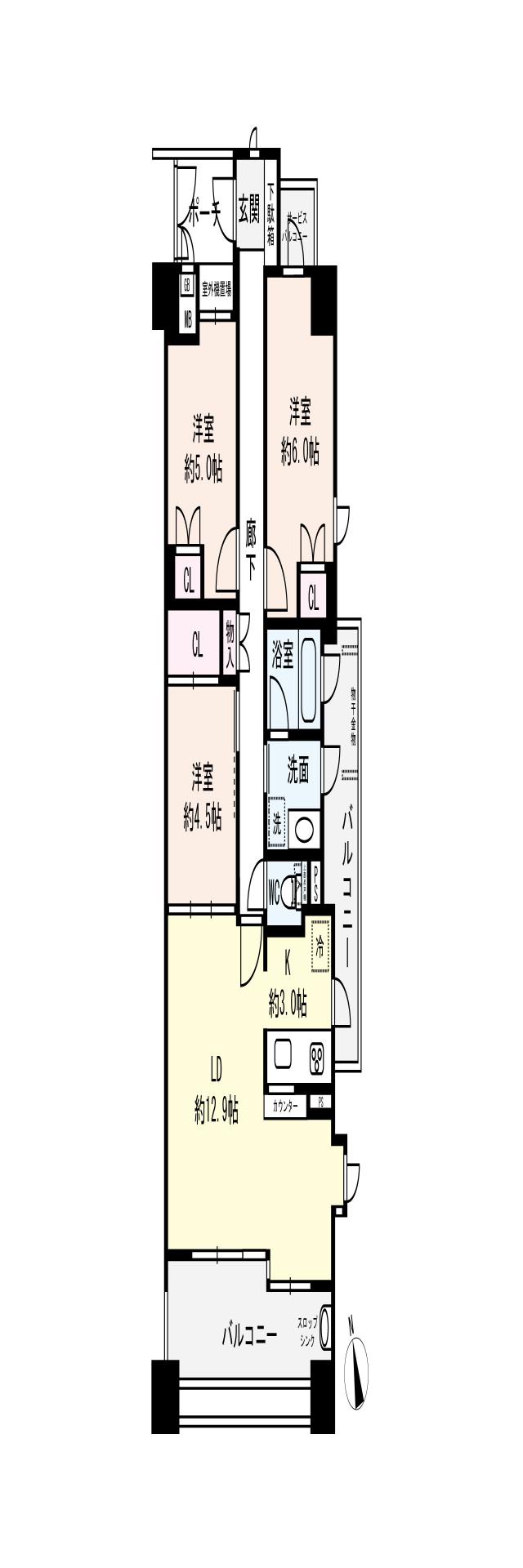 グランドメゾン明石海岸通の間取図