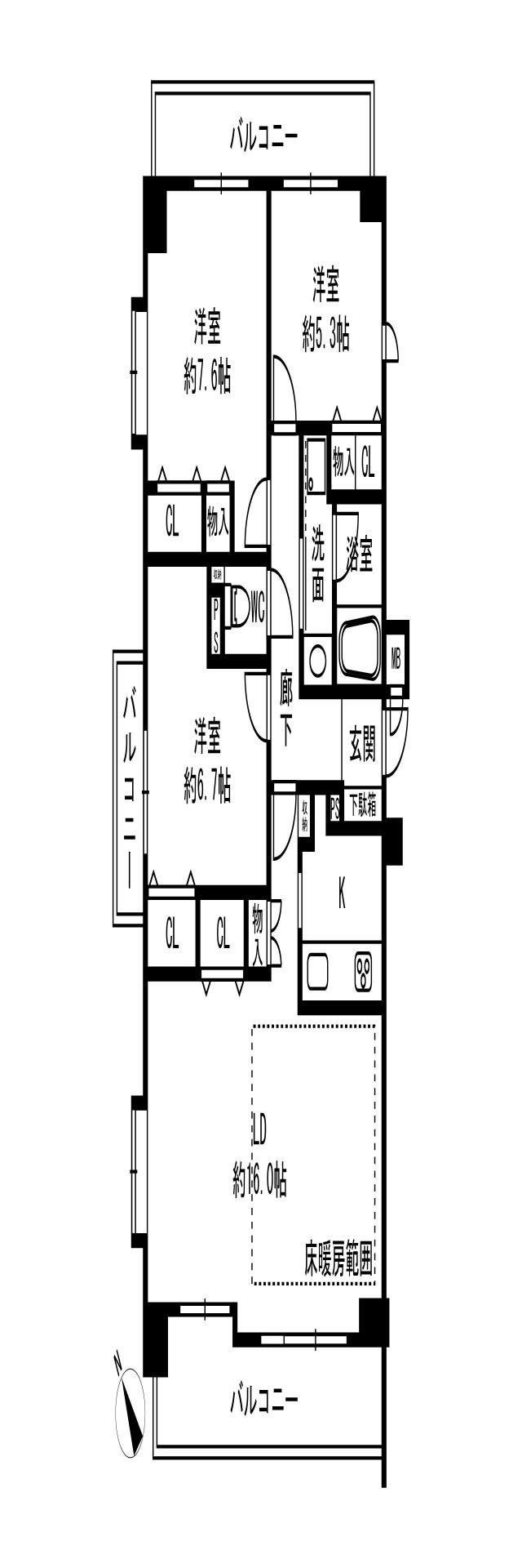 カルティア名東新宿の間取図
