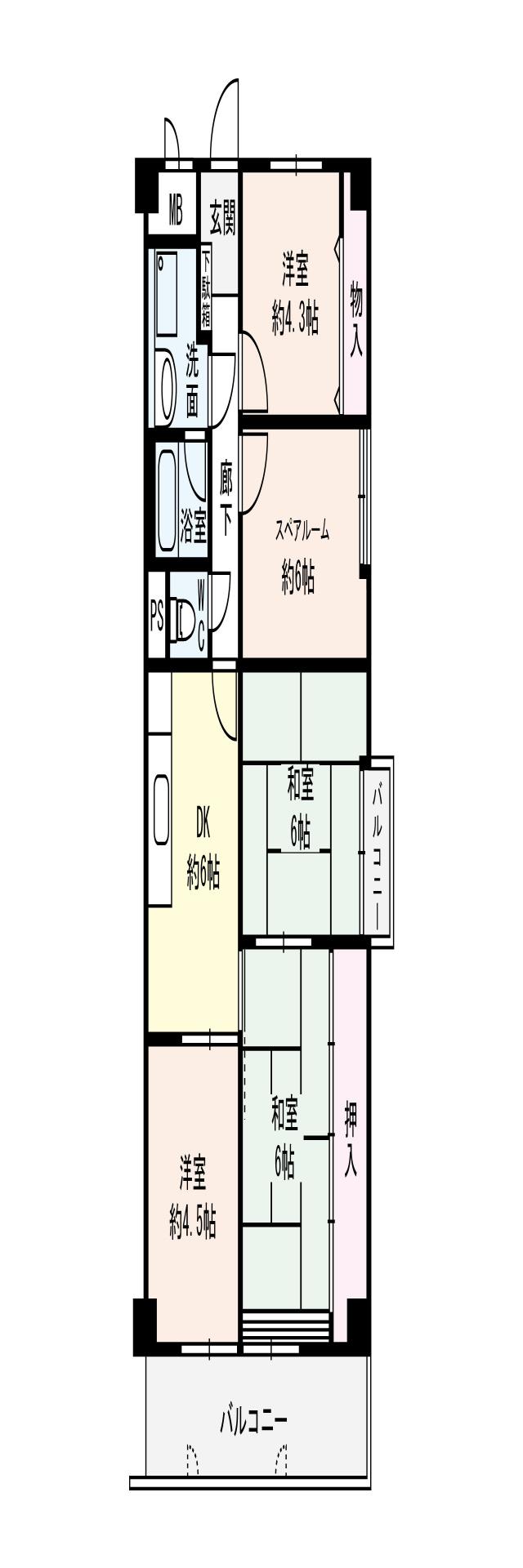 藤和市岡ハイタウンの間取図